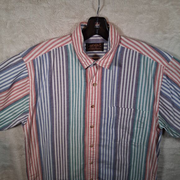 Vtg Eddie Bauer Shirt Mens M Multicolor Striped Outdoor Outfitters Button Up 92 - Picture 3 of 5